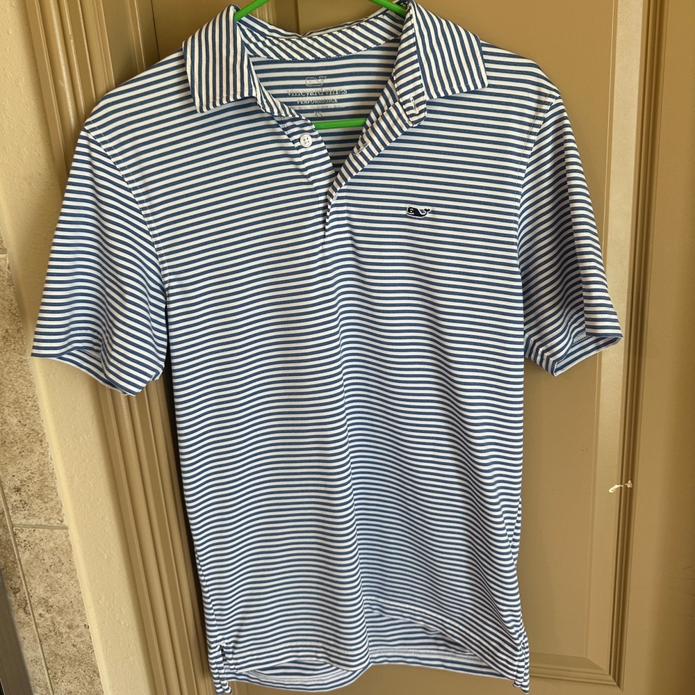 Men’s Vineyard Vines Striped Blue/White Polo